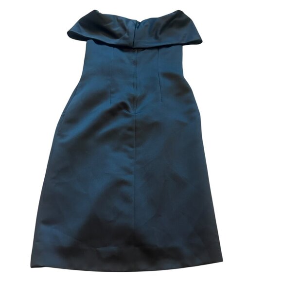 Victor Costa Vintage Black Off-Shoulder Sheath Dress Flower Size 14 Women's - Picture 9 of 16